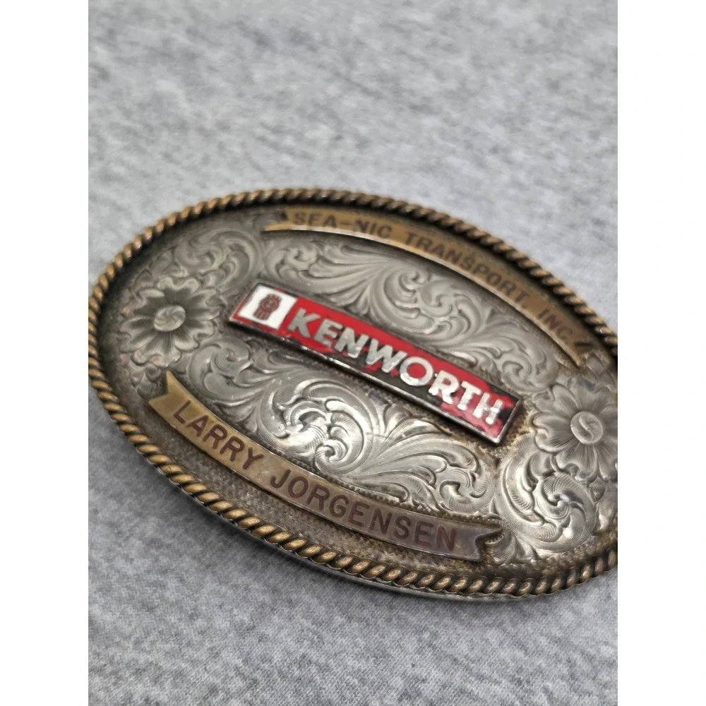 Vintage Kenworth Trucking Working Class Oval Belt Buckle